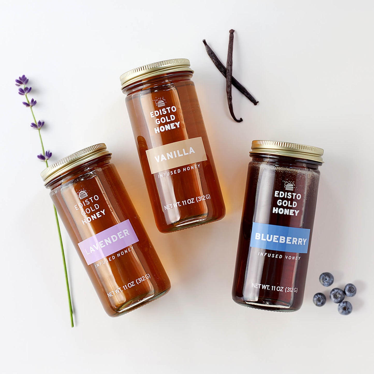 3-Pack Flavor-Infused Raw Honey Gift Set